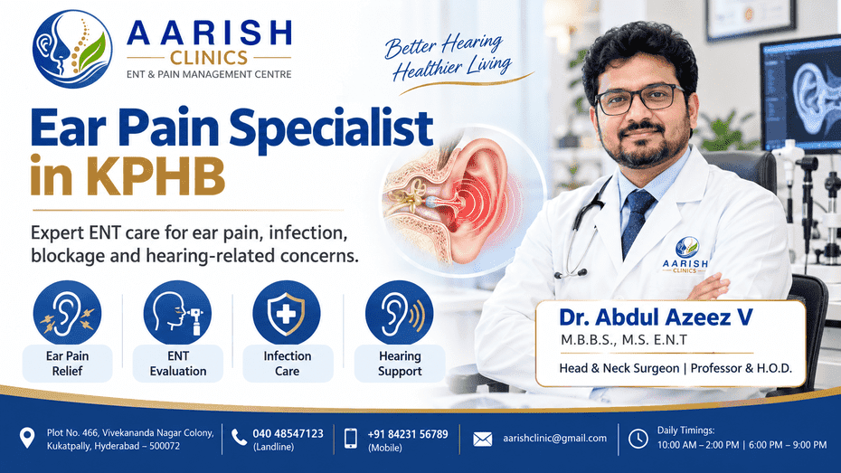 Ear pain treatment in KPHB at Aarish Clinics Hyderabad