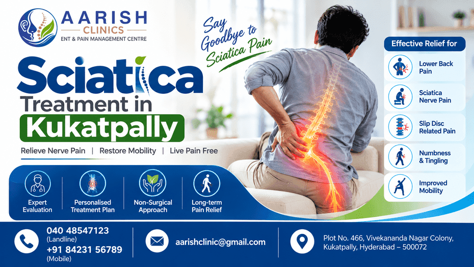 Sciatica Treatment in Kukatpally – Causes, Symptoms and Treatment Options