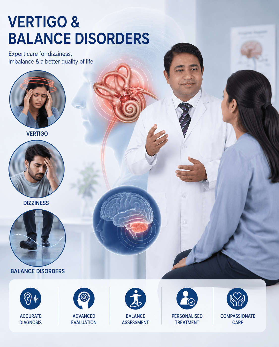 Vertigo and balance disorder specialist evaluation at Aarish Clinics Kukatpally Hyderabad