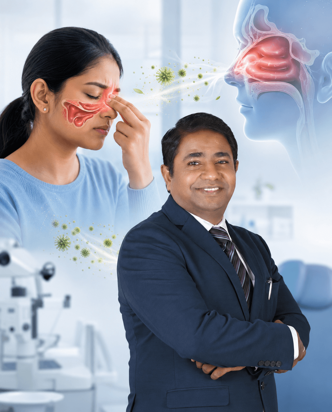 Nose block, sinusitis and allergic rhinitis specialist evaluation at Aarish Clinics Kukatpally Hyderabad