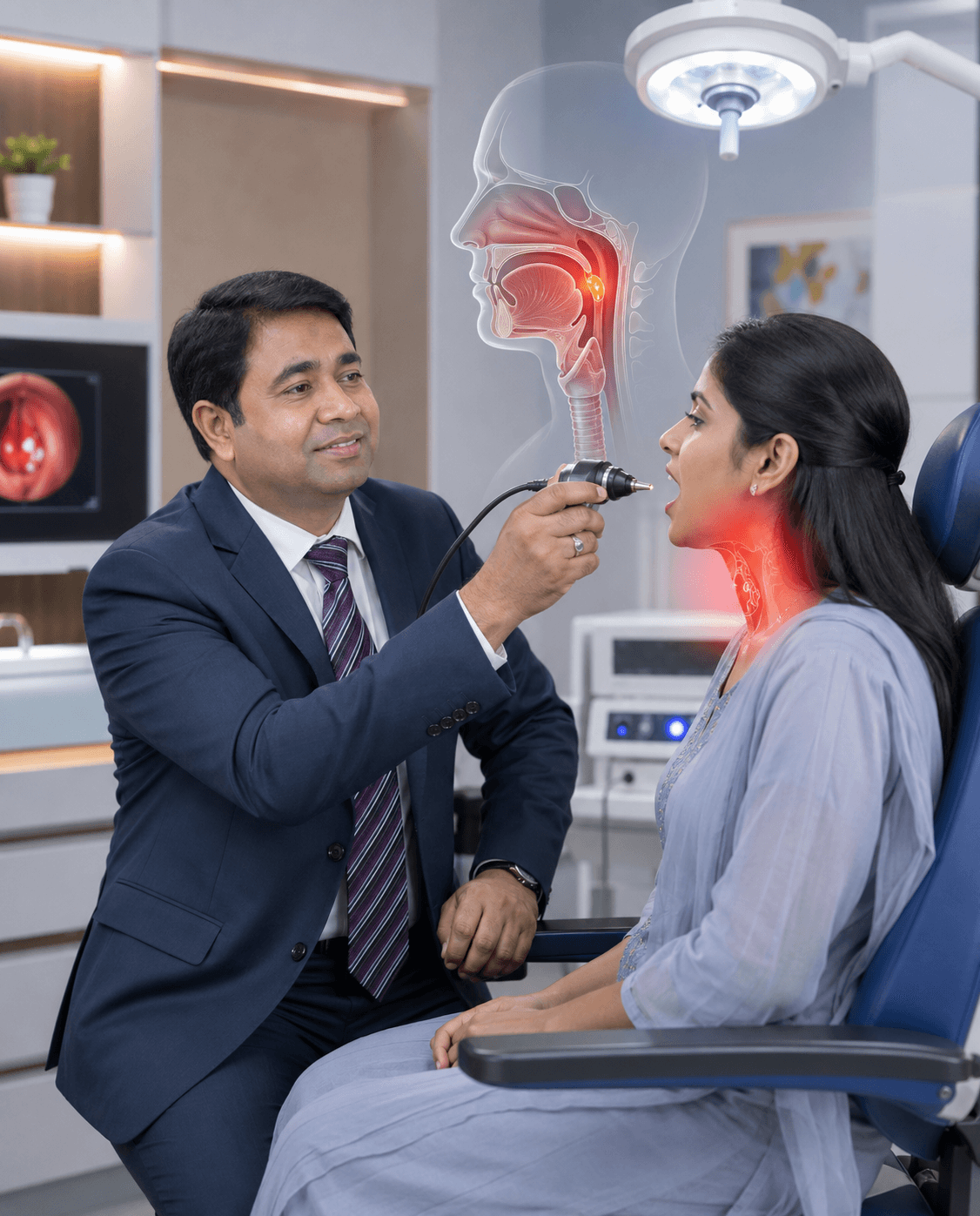 Throat pain, tonsillitis and voice disorder specialist consultation at Aarish Clinics Kukatpally Hyderabad